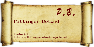 Pittinger Botond névjegykártya