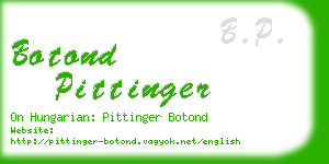 botond pittinger business card
